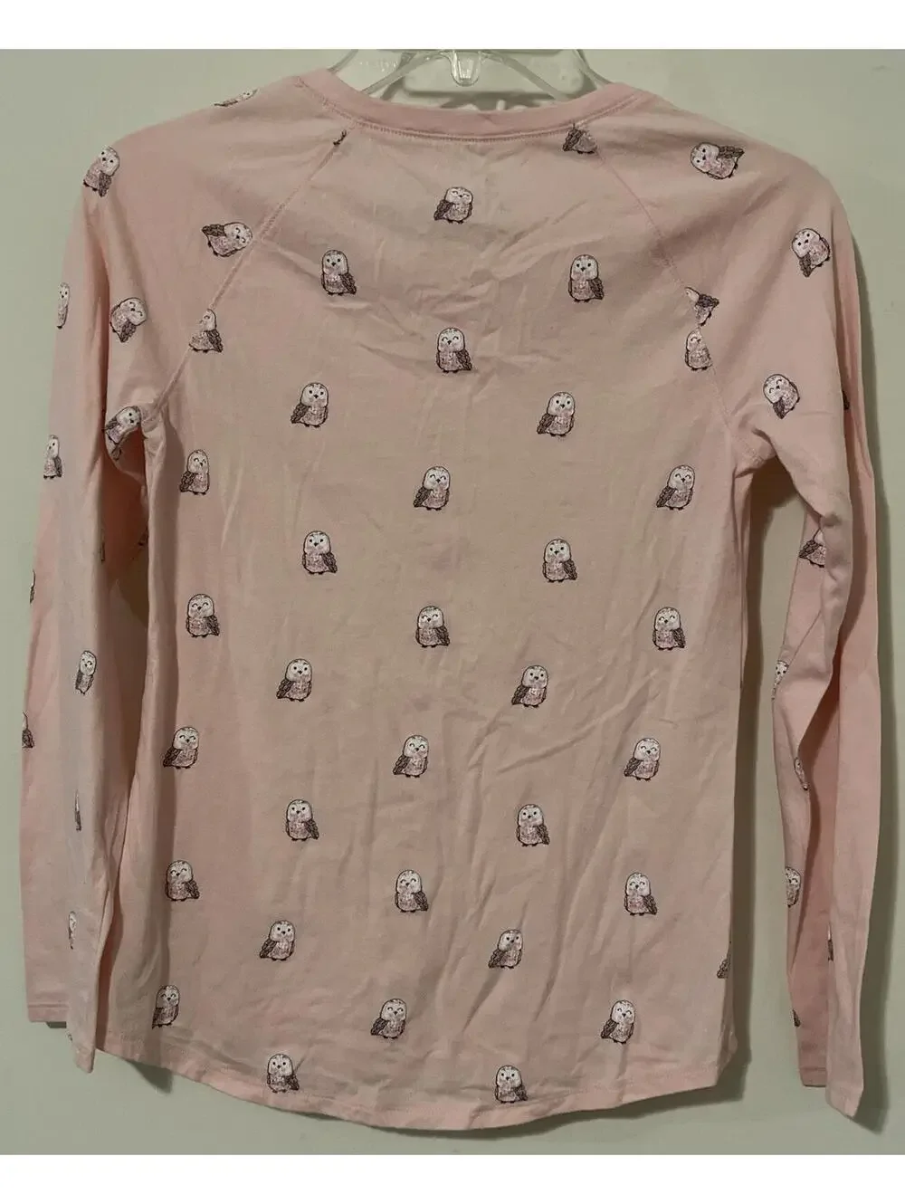 Justice Girls Size 14 Pink Long Sleeved Owl Shirt! A1035
